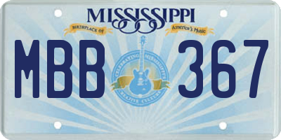 MS license plate MBB367