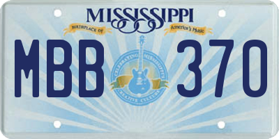 MS license plate MBB370
