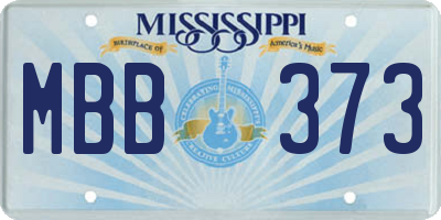 MS license plate MBB373