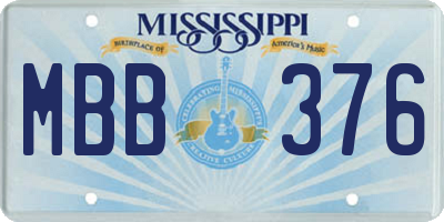 MS license plate MBB376
