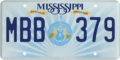 MS license plate MBB379