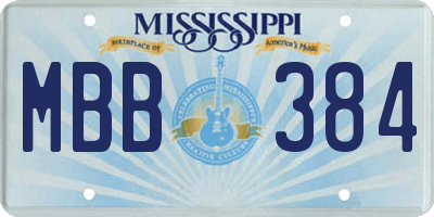 MS license plate MBB384