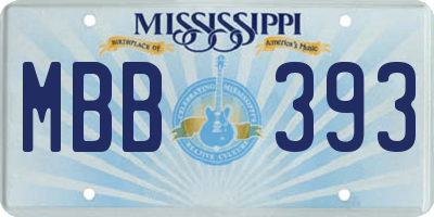 MS license plate MBB393