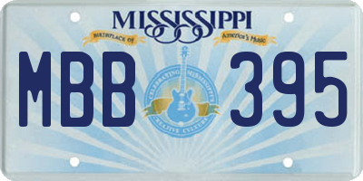MS license plate MBB395