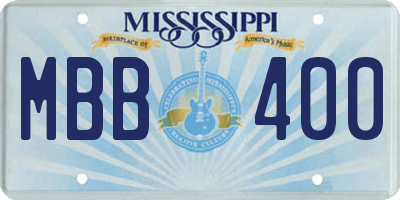 MS license plate MBB400