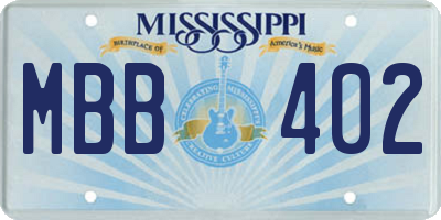 MS license plate MBB402