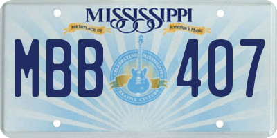 MS license plate MBB407