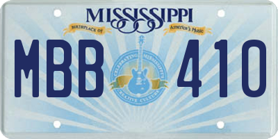 MS license plate MBB410