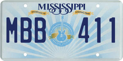 MS license plate MBB411