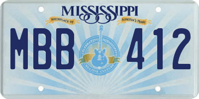 MS license plate MBB412