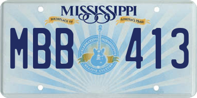 MS license plate MBB413