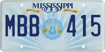 MS license plate MBB415