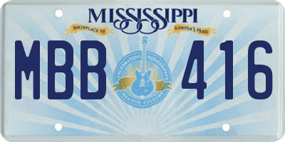 MS license plate MBB416