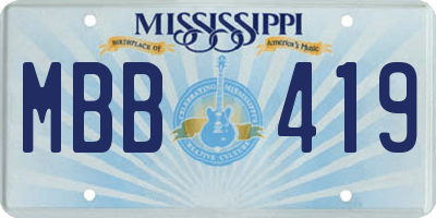 MS license plate MBB419