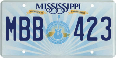 MS license plate MBB423