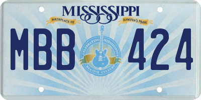 MS license plate MBB424