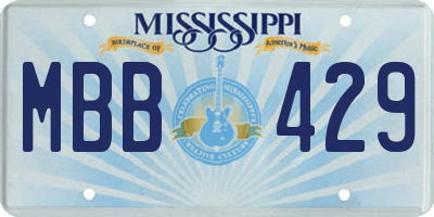 MS license plate MBB429