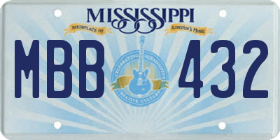 MS license plate MBB432