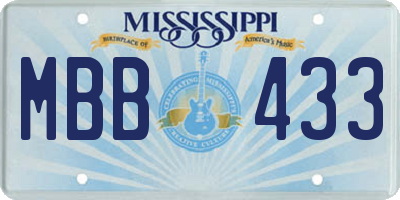 MS license plate MBB433