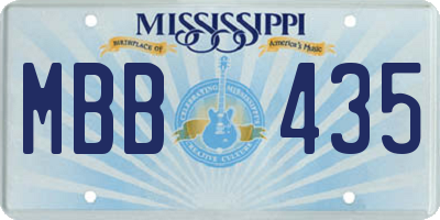 MS license plate MBB435