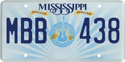 MS license plate MBB438