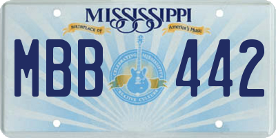 MS license plate MBB442