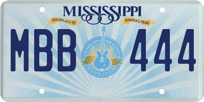 MS license plate MBB444