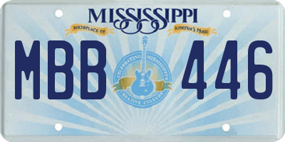 MS license plate MBB446