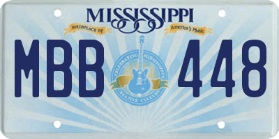 MS license plate MBB448