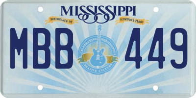 MS license plate MBB449