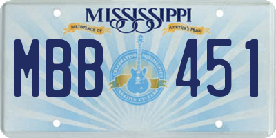 MS license plate MBB451