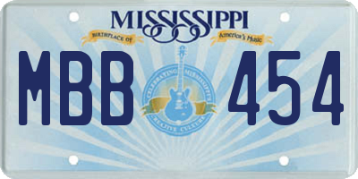 MS license plate MBB454