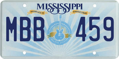 MS license plate MBB459
