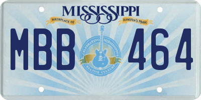 MS license plate MBB464