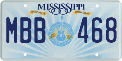 MS license plate MBB468