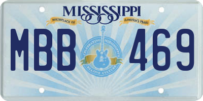 MS license plate MBB469