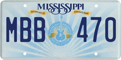 MS license plate MBB470