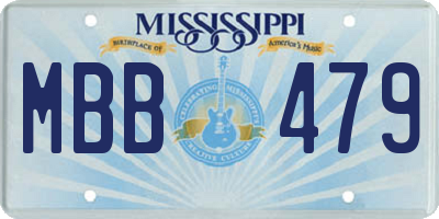 MS license plate MBB479