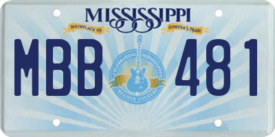 MS license plate MBB481