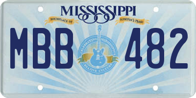 MS license plate MBB482