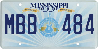 MS license plate MBB484