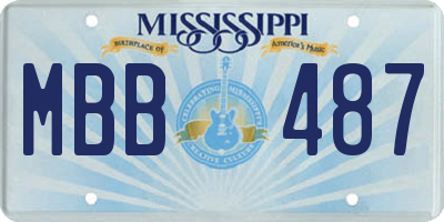 MS license plate MBB487