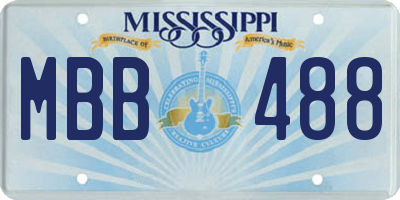 MS license plate MBB488