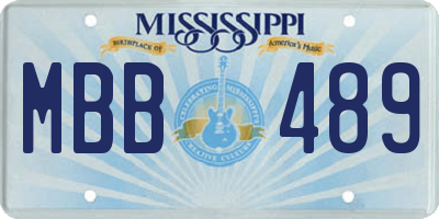 MS license plate MBB489