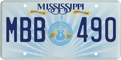 MS license plate MBB490