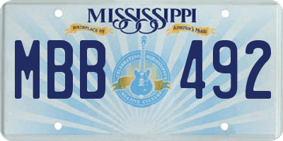 MS license plate MBB492