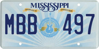 MS license plate MBB497
