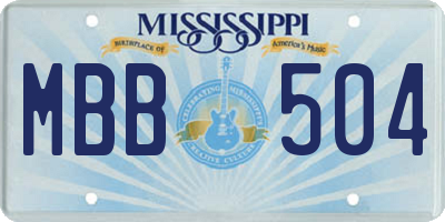 MS license plate MBB504