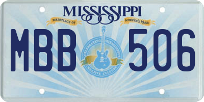 MS license plate MBB506