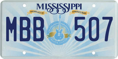MS license plate MBB507